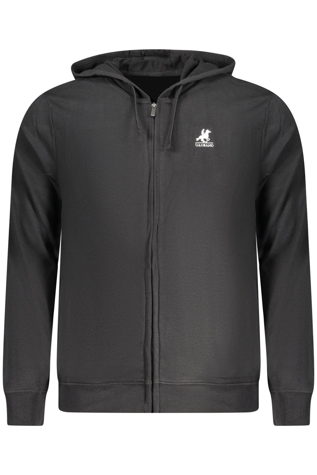 US GRAND MEN'S BLACK ZIP-UP SWEATSHIRT