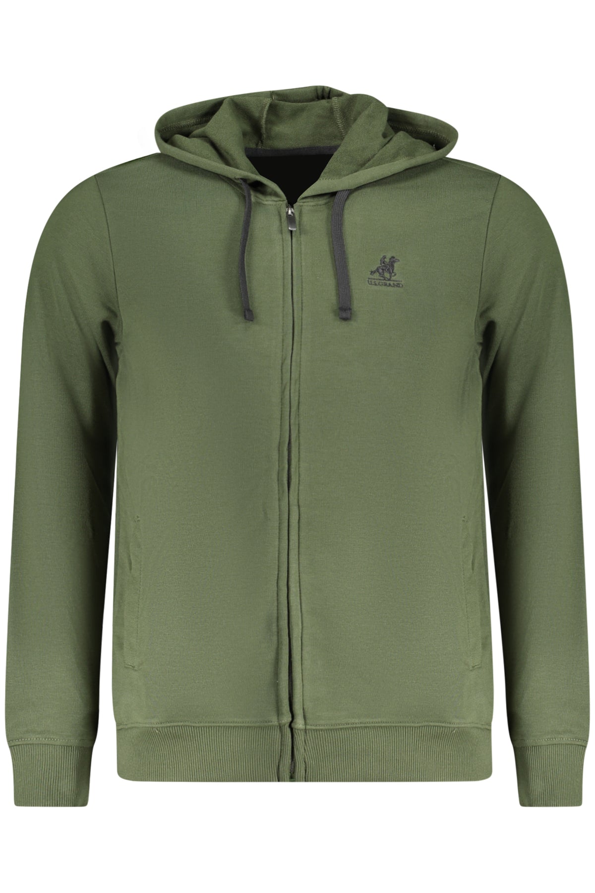 US GRAND MEN'S GREEN ZIP-UP SWEATSHIRT