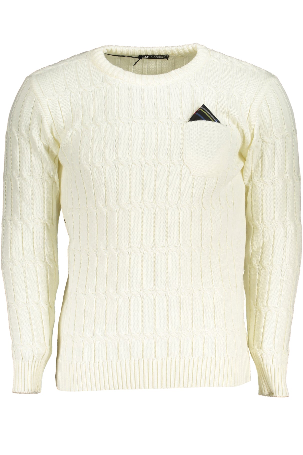 US GRAND MEN'S WHITE SWEATER