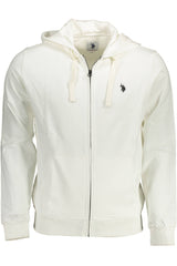 US POLO ASSN. MEN'S WHITE ZIP-UP SWEATSHIRT