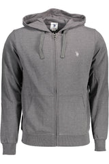 US POLO ASSN. MEN'S GRAY ZIP-UP SWEATSHIRT