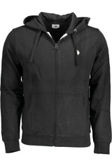 US POLO ASSN. MEN'S BLACK ZIP-UP SWEATSHIRT