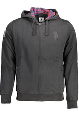 US POLO ASSN. MEN'S BLACK ZIP-UP SWEATSHIRT