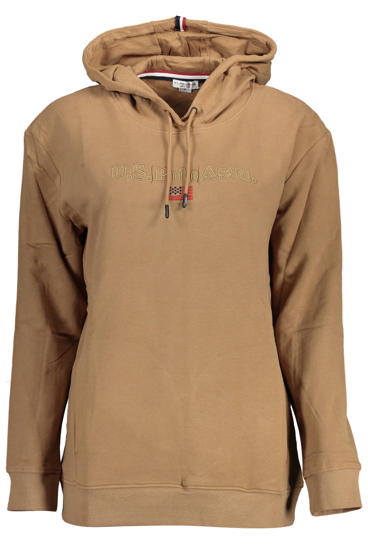 US POLO ASSN. WOMEN'S BROWN ZIP-UP SWEATSHIRT
