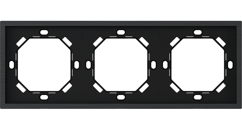HDL Panel XELENT SERIES Black Panel Frame 3 Gang
