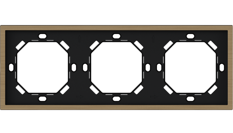 HDL Panel XELENT SERIES Brass Panel Frame 3 Gang