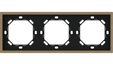 HDL Panel XELENT SERIES Brass Panel Frame 3 Gang