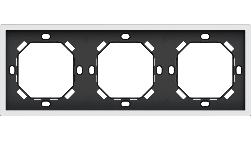 HDL Panel XELENT SERIES Ivory White Panel Frame 3 Gang