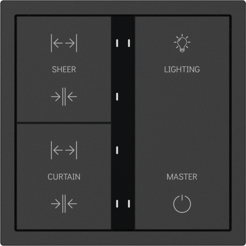 HDL Panel XELENT SERIES Charcoal Grey 6 Buttons (Plastic)
