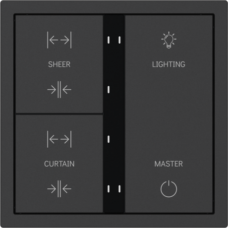 HDL Panel XELENT SERIES Charcoal Grey 6 Buttons (Plastic)