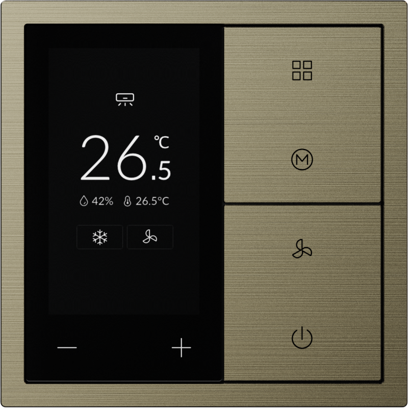 HDL Panel XELENT SERIES Antique Bronze Thermostat 6 Button OLED