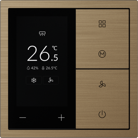 HDL Panel XELENT SERIES Brass Thermostat 6 Button OLED