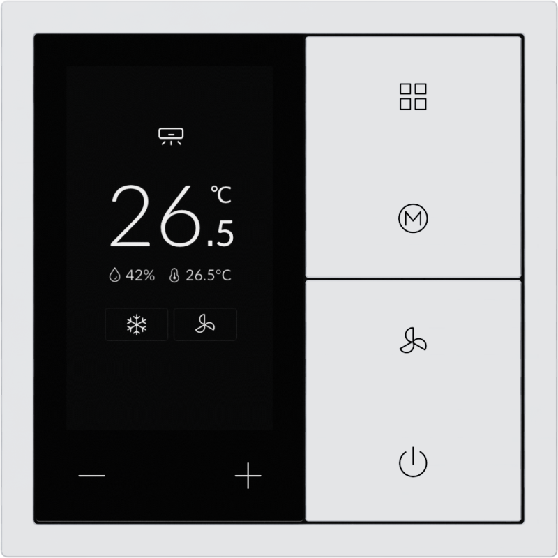 HDL Panel XELENT SERIES Ivory White Thermostat 4 Button OLED (Plastic)