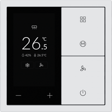 HDL Panel XELENT SERIES Ivory White Thermostat 4 Button OLED (Plastic)