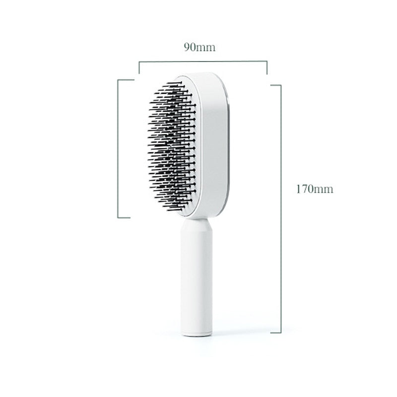 Brosse à cheveux antistatique autonettoyante