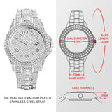 Men's Calendar Quartz  Diamond Watch - Atlantic Shopping Mall