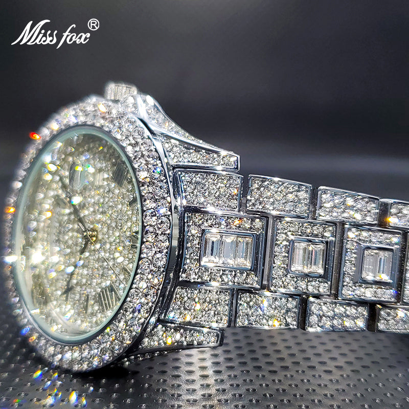 Men's Calendar Quartz  Diamond Watch - Atlantic Shopping Mall