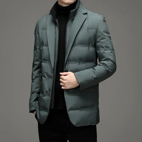 Men's Winter Fake Two-piece Warm Blazer - Atlantic Shopping Mall