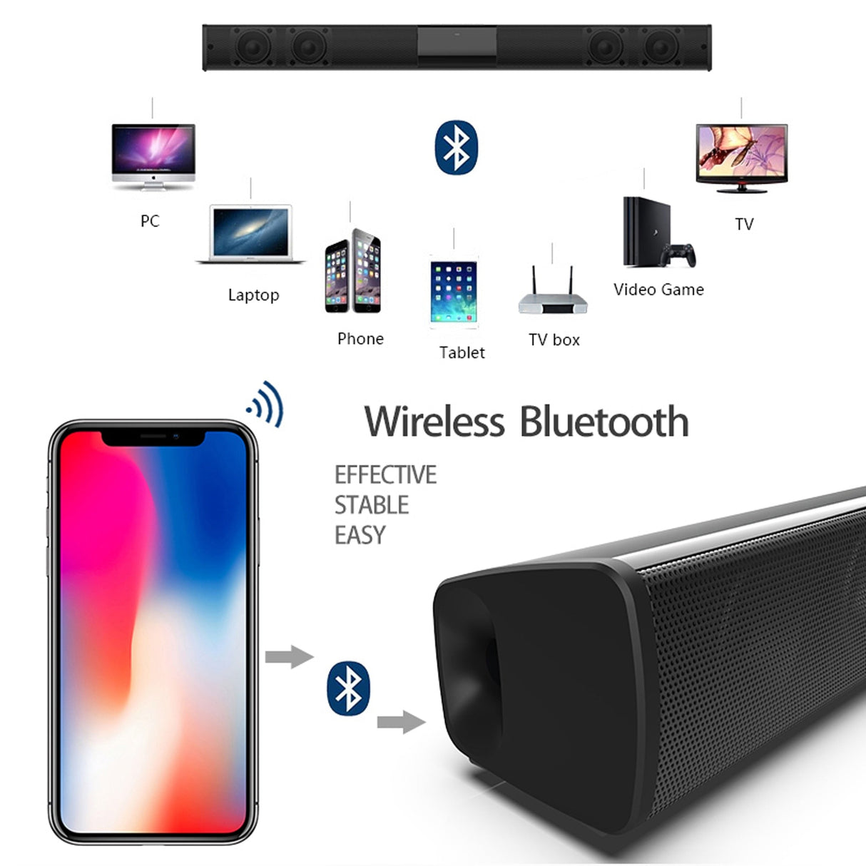 Home Theater Wireless Sound Bar - Atlantic Shopping Mall