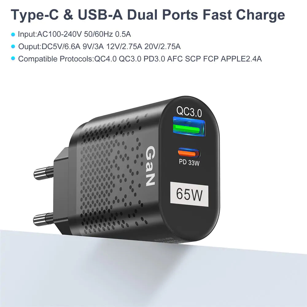 65W Ultra Fast USB Charger