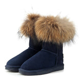 Bottes de neige en fourrure de renard pour femmes