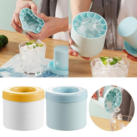 Silicone Cylinder Portable Ice Maker Bucket - Atlantic Shopping Mall