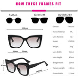 Rectangle Big Frame Cat Eye Sunglasses - Atlantic Shopping Mall