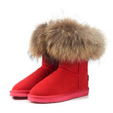 Bottes de neige en fourrure de renard pour femmes